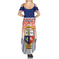 Personalized Marist Brothers High School Summer Maxi Dress With Fijian Tapa Pattern LT05 - Polynesian Pride
