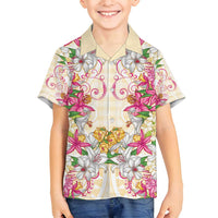 Hawaii Palaka Family Matching Puletasi and Hawaiian Shirt Yellow Tribal Pattern With Tropical Flowers - Polynesian Pride