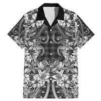 Hawaii Palaka Family Matching Mermaid Dress and Hawaiian Shirt Black Tribal Pattern With Tropical Flowers - Polynesian Pride