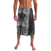 Hawaii Palaka Lavalava Black Tribal Pattern With Tropical Flowers - Polynesian Pride