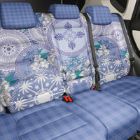 Hawaii Violet Palaka Back Car Seat Cover With Tapa Pattern Tropical Flowers - Polynesian Pride
