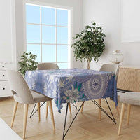 Hawaii Violet Palaka Tablecloth With Tapa Pattern Tropical Flowers - Polynesian Pride