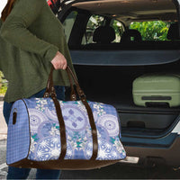 Hawaii Violet Palaka Travel Bag With Tapa Pattern Tropical Flowers - Polynesian Pride