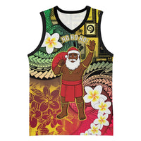 Vanuatu Christmas Basketball Jersey Ni-Van Santa Retro Style - Polynesian Pride