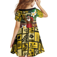 Vanuatu Christmas Family Matching Off The Shoulder Long Sleeve Dress and Hawaiian Shirt Ni-Van Santa Retro Style LT05 - Polynesian Pride