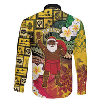 Vanuatu Christmas Family Matching Off Shoulder Short Dress and Hawaiian Shirt Ni-Van Santa Retro Style LT05 - Polynesian Pride