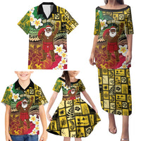 Vanuatu Christmas Family Matching Puletasi and Hawaiian Shirt Ni-Van Santa Retro Style - Polynesian Pride