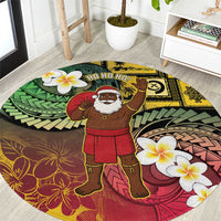 Vanuatu Christmas Round Carpet Ni-Van Santa Retro Style - Polynesian Pride