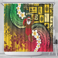 Vanuatu Christmas Shower Curtain Ni-Van Santa Retro Style - Polynesian Pride