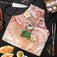 Hawaii Mele Kalikimaka Apron Hula Santa Retro Style Red - Polynesian Pride