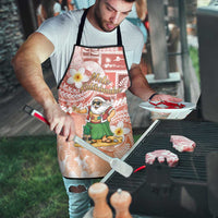 Hawaii Mele Kalikimaka Apron Hula Santa Retro Style Red - Polynesian Pride