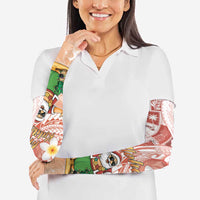 Hawaii Mele Kalikimaka Arm Sleeves Hula Santa Retro Style Red - Polynesian Pride