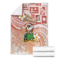 Hawaii Mele Kalikimaka Blanket Hula Santa Retro Style Red - Polynesian Pride