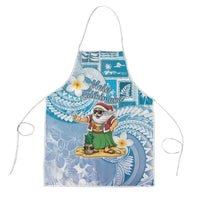Hawaii Mele Kalikimaka Apron Hula Santa Retro Style Blue - Polynesian Pride