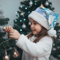 Hawaii Mele Kalikimaka Christmas Santa Hat Hula Santa Retro Style Blue - Polynesian Pride