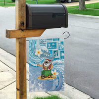 Hawaii Mele Kalikimaka Garden Flag Hula Santa Retro Style Blue - Polynesian Pride