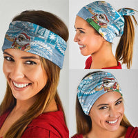 Hawaii Mele Kalikimaka Neck Gaiter Hula Santa Retro Style Blue - Polynesian Pride