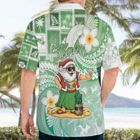 Hawaii Mele Kalikimaka Hawaiian Shirt Hula Santa Retro Style Green - Polynesian Pride
