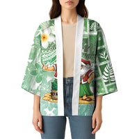 Hawaii Mele Kalikimaka Kimono Hula Santa Retro Style Green - Polynesian Pride