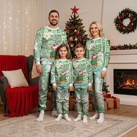 Hawaii Mele Kalikimaka Christmas Pajama Set Hula Santa Retro Style Green - Polynesian Pride