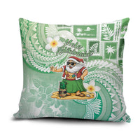 Hawaii Mele Kalikimaka Pillow Cover Hula Santa Retro Style Green - Polynesian Pride