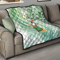 Hawaii Mele Kalikimaka Quilt Hula Santa Retro Style Green - Polynesian Pride