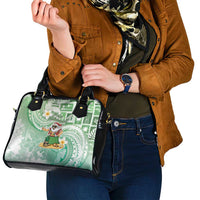 Hawaii Mele Kalikimaka Shoulder Handbag Hula Santa Retro Style Green - Polynesian Pride