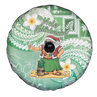 Hawaii Mele Kalikimaka Spare Tire Cover Hula Santa Retro Style Green - Polynesian Pride