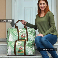 Hawaii Mele Kalikimaka Travel Bag Hula Santa Retro Style Green - Polynesian Pride