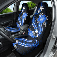 Blue Polynesian Pattern With Tropical Flowers Car Seat Cover LT05 - Polynesian Pride