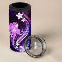 Galaxy Polynesian Pattern With Tropical Flowers 4 in 1 Can Cooler Tumbler