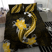 Gold Polynesian Pattern With Tropical Flowers Bedding Set LT05 - Polynesian Pride