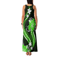 Green Polynesian Pattern With Tropical Flowers Family Matching Tank Maxi Dress and Hawaiian Shirt LT05 - Polynesian Pride