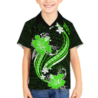 Green Polynesian Pattern With Tropical Flowers Hawaiian Shirt LT05 - Polynesian Pride