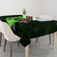 Green Polynesian Pattern With Tropical Flowers Tablecloth LT05 - Polynesian Pride