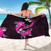 Pink Polynesian Pattern With Tropical Flowers Sarong LT05 - Polynesian Pride