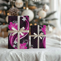 Pink Polynesian Pattern With Tropical Flowers Wrapping Paper - Polynesian Pride
