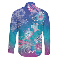 Polynesia Sea Turtle Couple Family Matching Off Shoulder Maxi Dress and Hawaiian Shirt Love Is Life