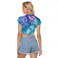 Polynesia Sea Turtle Couple Raglan Cropped T Shirt Love Is Life