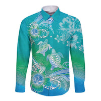 Polynesia Sea Turtle Couple Long Sleeve Button Shirt I Am Turtley In Love With You