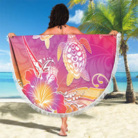 Polynesia Sea Turtle Couple Beach Blanket One Soul One Love