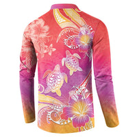 Polynesia Sea Turtle Couple Button Sweatshirt One Soul One Love