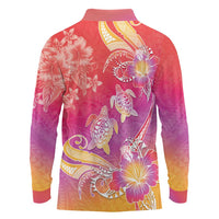 Polynesia Sea Turtle Couple Long Sleeve Polo Shirt One Soul One Love