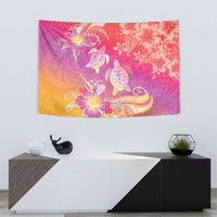 Polynesia Sea Turtle Couple Tapestry One Soul One Love