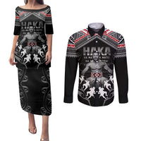 New Zealand Aotearoa Couples Matching Puletasi and Long Sleeve Button Shirt Traditional Kapa Haka