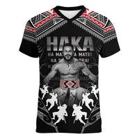 New Zealand Aotearoa Women V-Neck T-Shirt Traditional Kapa Haka LT05 Female Black - Polynesian Pride