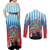 Personalised Free West Papua Couples Matching Off Shoulder Maxi Dress and Long Sleeve Button Shirt One People One Soul Unique Style - Polynesian Pride