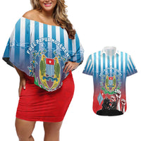 Personalised Free West Papua Couples Matching Off Shoulder Short Dress and Hawaiian Shirt One People One Soul Unique Style - Polynesian Pride