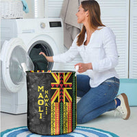 Hawaii Maoli Spirit Laundry Basket Kakau Pattern With Flower Lei - Polynesian Pride