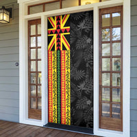 Hawaii Maoli Spirit Door Cover Kakau Pattern With Flower Lei LT05 - Polynesian Pride